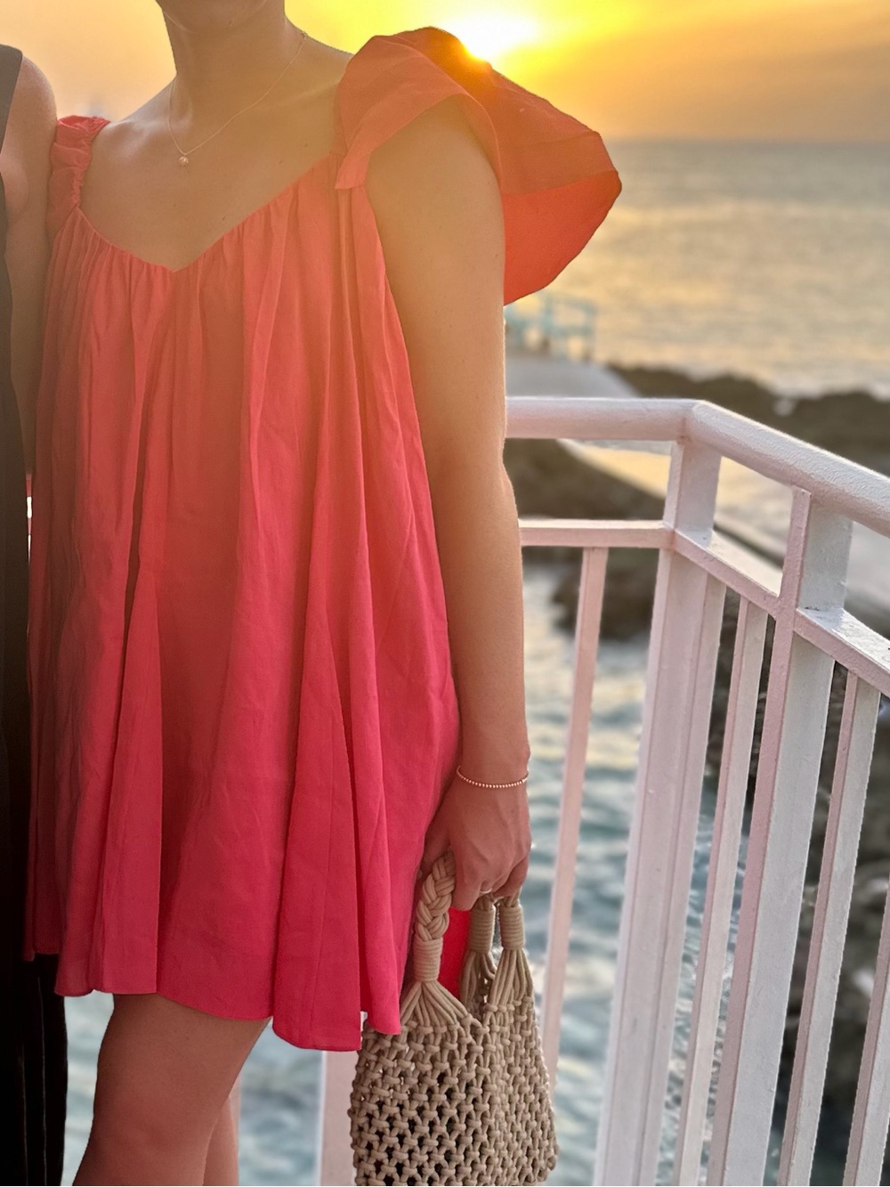 La Ligne Hot Pink Babydoll Dress